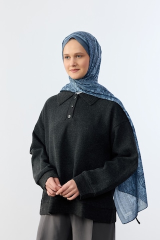 Mirsoy Scarf Mirayze Etnik Desen Şal İndigo