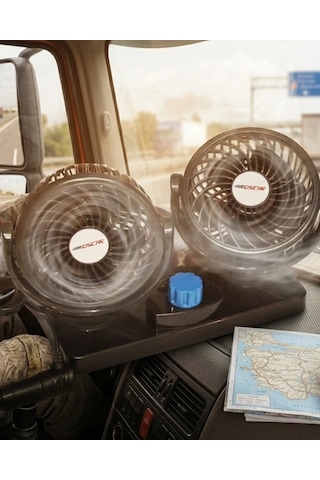 12v Oto Fan Çakmaklık Girişli Ayarlanabilir Başlıklı Araç Vantilatörü