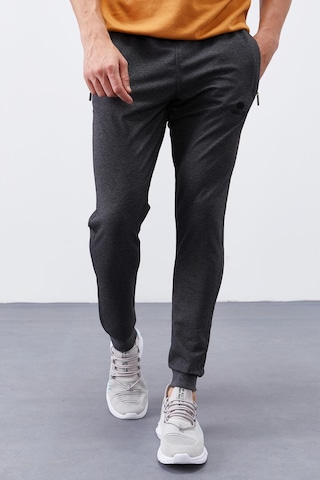 Tommy Life Antrasit Melanj Fermuar Cepli Dar Kalıp Jogger Erkek Eşofman Alt - 84343 Antrasit - Melanj
