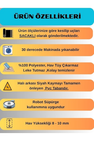 Kaymaz Tabanlı Saçaklı Yıkanabilir Leke Tutmaz Kesme Kabartmalı Salon Koridor Mutfak Halısı Vizon