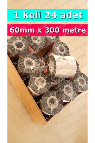 Opsys Wax Ribon Siyah Renk 60mm X 300m İçe Sarım In 24 Adet 1 Koli 24