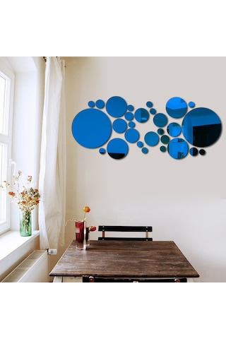 Qingmipy 30'lu Yuvarlak Ayna Çıkartmaları - Kolay Yapıştırılabilir Dekoratif Duvar Sticker Seti Kırmızı