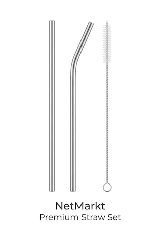 Paslanmaz Çelik Pipet Seti - 2 Adet Tekrar Kullanılabilir Metal Pipet 1 Düz, 1 Eğri Ve 1 Adet Temizleme Fırçası, Çevre Dostu, Bulaşık Makinesinde Yıkanabilir Ekolojik Pipet Seti 000 Açık Krem