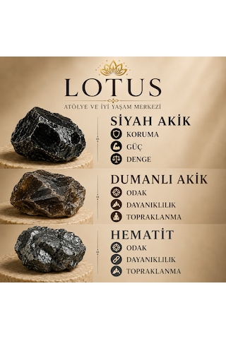 Gece Dumanı Bilekliği Siyah Akik, Dumanlı Akik & Hematit Duman