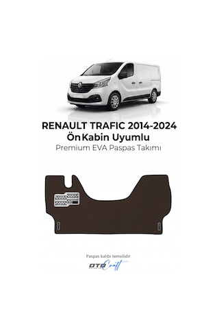 Otocraft Renault Trafic 2014-2024 Uyumlu Kahverengi 3d Havuzlu Eva Ön Kabin Paspası Tek Parça Araca Özel
