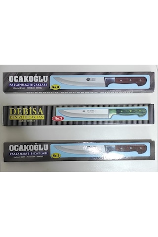 Şef Bıçağı - Ocakoğlu - Denizli 3'lü Set Kahverengi