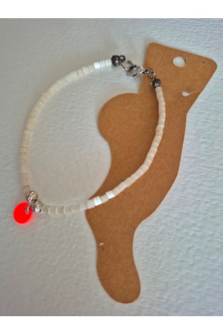 Kırık Beyaz Sedef Taşı Bayan Halhal