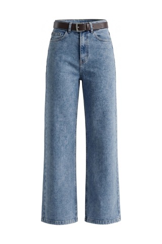 Bluemarlin Tintli Likralı Kemerli Tam Kalıp Denim Pantolon Tintli