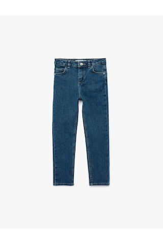 Koton Beli Ayarlanabilir Lastikli Cepli Denim Pantolon Orta İndigo 6skb40006td İndigo
