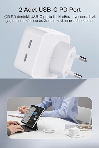 Pd 50w Lightning Hızlı Şarj Başlığı + Kablo Apple Uyumlu Uyumlu iPhone Uyumlu Güç Koruma Çipli 1 Adet
