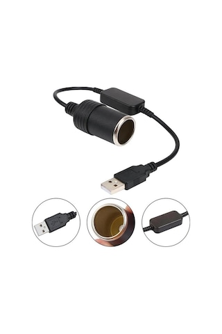 Araç Çakmak Fişi Dönüştürücü, 12 Volt Güç Çıkışı