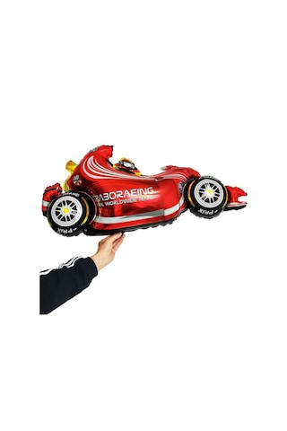 Kırmızı Yarış Arabası Folyo Balon Büyük Boy 52x110 Cm