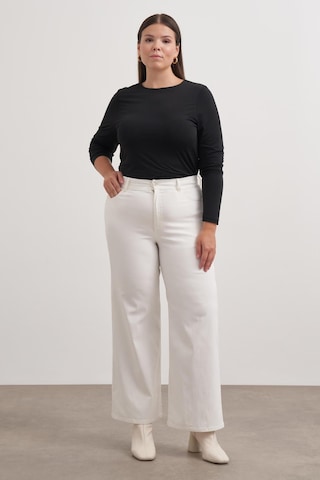 Düz Kesim Dokuma Pantolon-3358 Beyaz