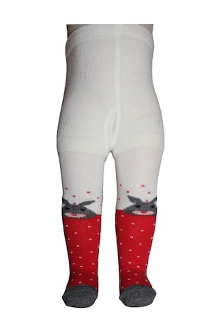 Bibaby Desenli Külotlu Çorap 68312 Kırmızı Tavşan