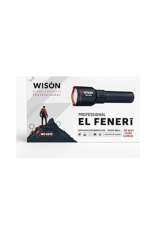 Wison Ws-5575 Profesyonel El Feneri İle Karanlığa Meydan Okuyun 20w Güç, 2000 Lümen Parlaklık Ve 2 Km Menzil Sunan Şarjlı Fener Uygun Fiyatla.com Da Haki