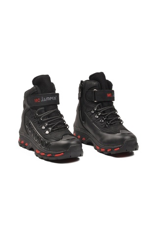Mc Jamper Siyah Kırmızı Polarlı Kaymaz Fermuarlı Unisex Outdoor Çocuk Bot 2115 F Siyah - Kırmızı