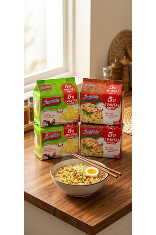 Indomie 5 Li Paket Spesiyal + Sebzeli Hazır Noodle 4 Lü Karma Paket