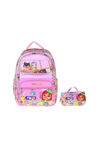 Kaukko Kids Nagy Pembe Kız Çocuk İlkokul Sırt Çantası Ve Kalem Çantası Seti - Setkk-l5333c