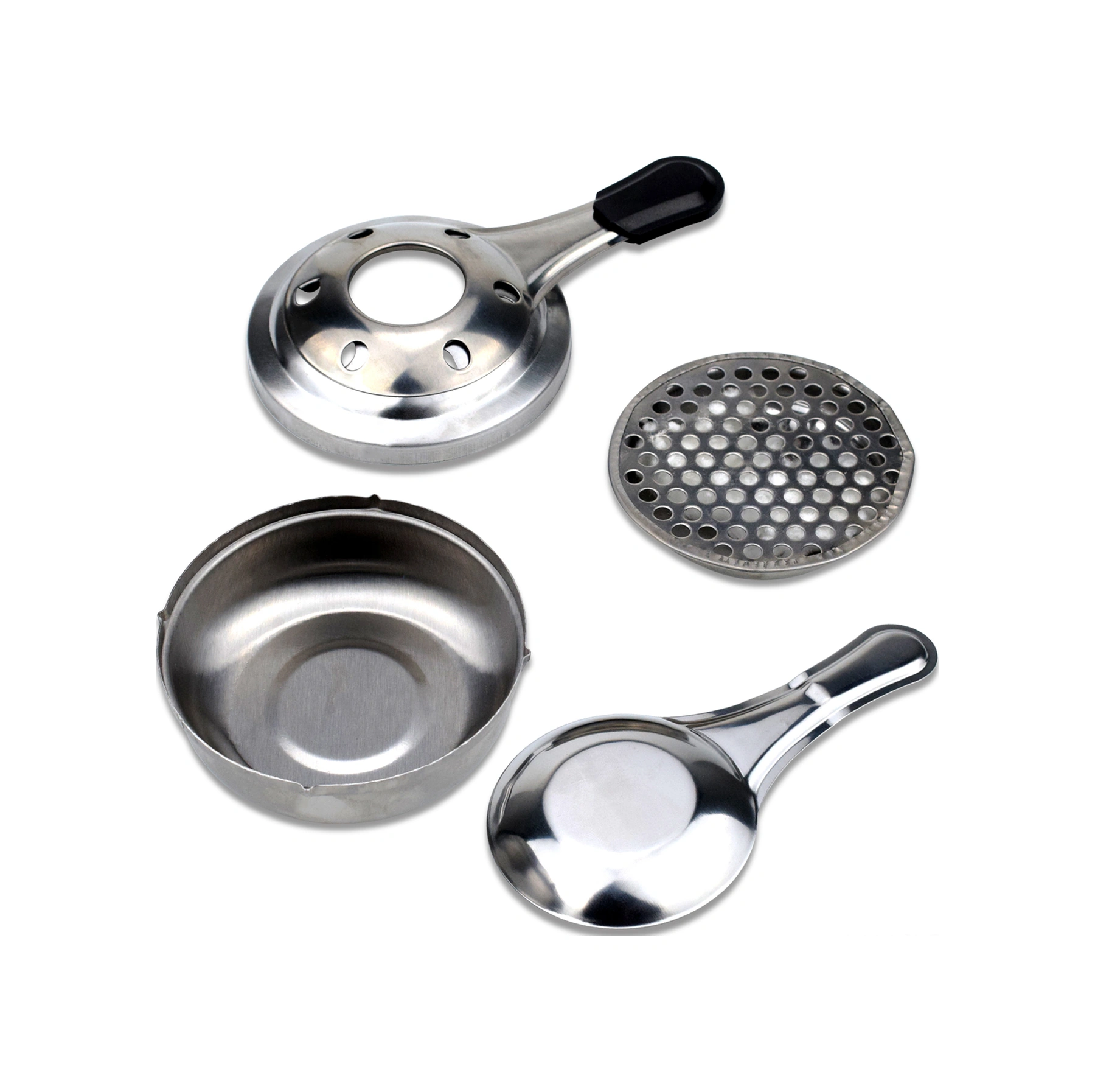 Konesam 2'li Mini Alkol Ocağı - Çelik Yapı, Isıtıcı Fonksiyonu, Ev/doğa Kullanıma Uygun, 16cm, Anti-parçala Kollü Gümüş