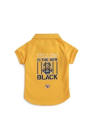 Miniş Yellow-black Küçük Irk Köpek Pike Kumaş Polo T-shirt-21583