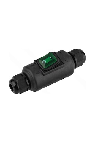 Ayt Powermaster Pm-26935 Su Geçirmez Siyah Kablo Switch 4 Pin Dış Çephe Aç Kapa Düğme Anahtar Neme Dayanıklı