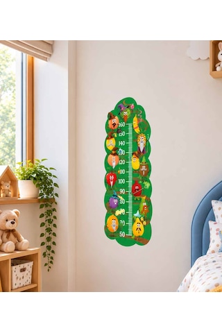 Çocuk Odası Boy Ölçer, Meyveler Tasarımlı Duvar Stickerı Folyo Baskı, Dekoratif Boymetre