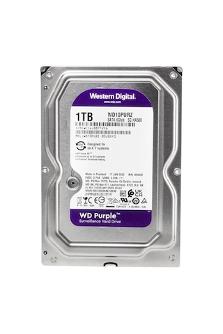 Western Digital Purple Wd10purz 1 Tb Sata 6gb/s 7-24 Güvenlik Harddisk Standart