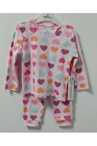 Twetoon Kız Bebek İkili Pijama Takımı 6-24 Ay Pembe