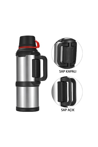Kampcı Paslanmaz Çelik Termos 4 Litre 48 Saat Sıcak-soğuk Silver 9009 Gümüş