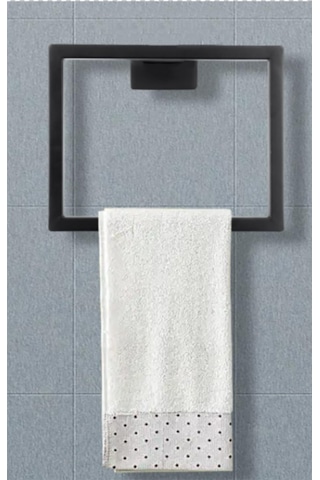Hvngroup Metal Kare Vidalı Havluluk, Havlu Askısı Siyah