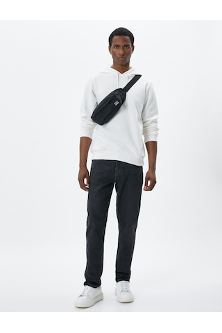 Koton Basic Kapşonlu Sweat Uzun Kollu Şardonlu Ekru 4wam70023mk Ekru