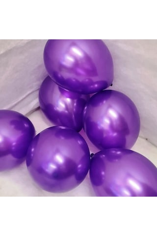 Vıp 100 Pcs Shıny Metallıc Purple Balloon Vıp Kalite Parlak Metalik Mor Balon Helyum Gazı Uyumludur