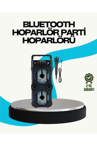 Nrzsnt Led Işıklı Kablosuz Hoparlör Bluetooth, Fm Radyolu, Taşınabilir Şarjlı