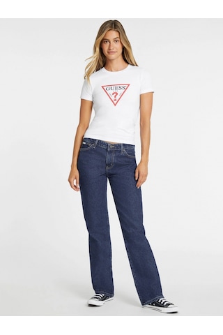 Guess Jeans Kadın Beyaz Slim Fit T-shirt W4yı04j1314-g011 Beyaz