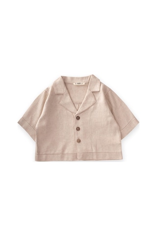 Cigit Keten Kalın Taba Dikişli Ceket 2-7 Yaş Naturel NATUREL