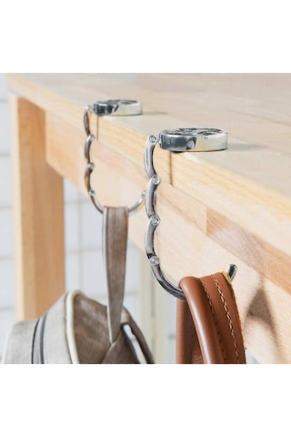 2x Çanta Kancası 9 4.5cm, Mavi - Katlanabilir Metal Çanta Kancası - Masa Veya Yazı Masası İçin Çanta Tutucu - Çanta Ve Küçük Nesneleri Asmak İçin Askı Çok Renkli