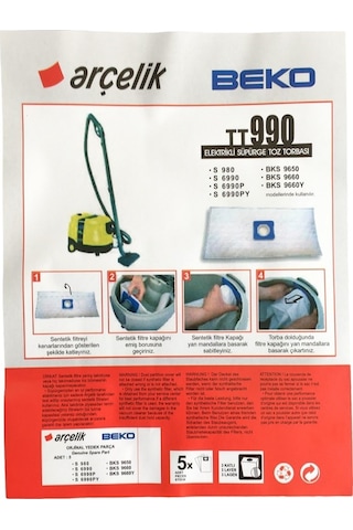 X-Bag X-Bag Arçelik S 7610 Robotto Uyumlu Süpürge Toz Torbası 10 Adet Standart