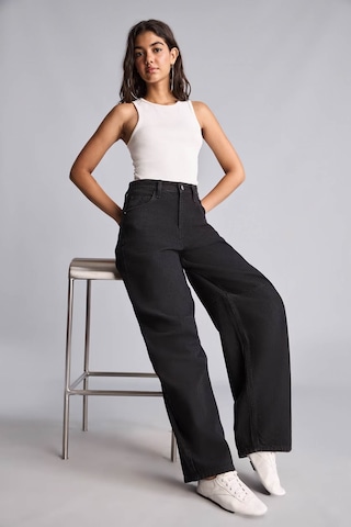 Defacto Baggy Fit Yüksek Bel Siyah Kadın Jean Pantolon H7391ax/nm40