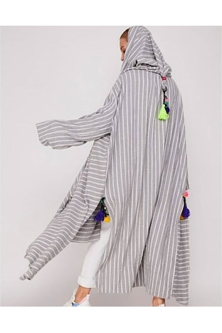 Etnik Bohem Keten Pamuklu Cadı Kaftan-Standart Çok Renkli