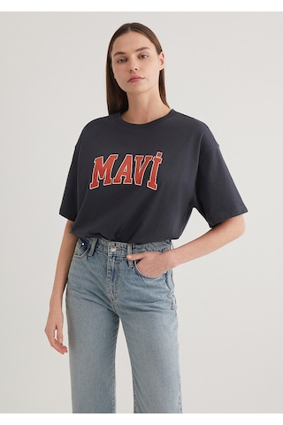 Mavi - Mavi Logo Baskılı Gri Tişört 1600843-82185 Gri