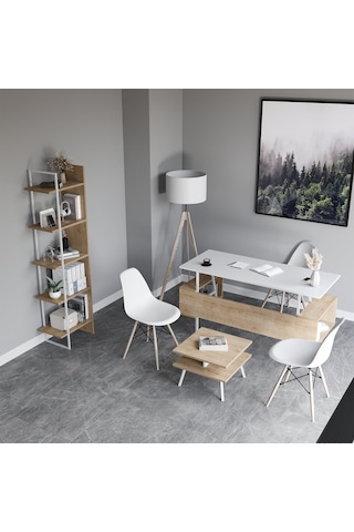 Lagomood İrony Poly Ofis Takımı Beyaz Meşe