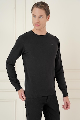 Efor Tr 875 Slim Fit Siyah Klasik Triko Siyah