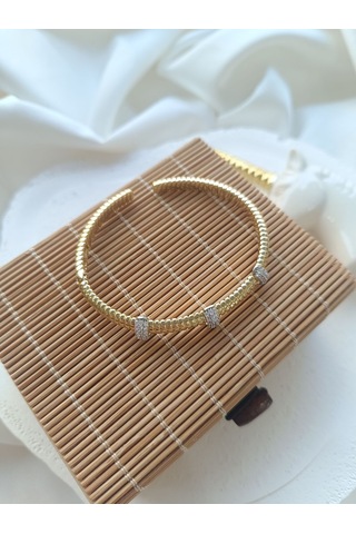 Xuping Mini Taşlı Kelepçe Gold