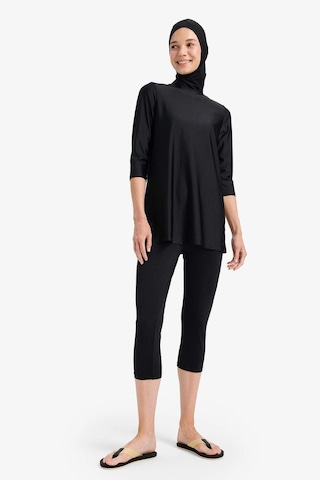 DeFacto Regular Fit 4'lü Hızlı Kuruyan Burkini Tesettür Basic Düz Mayo Takım E3513AX25HSBK81