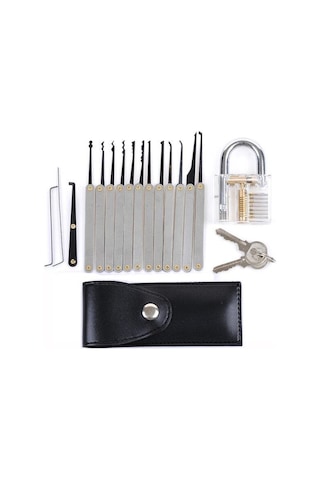 Valkyrie 15 Parça Bozuk Kilit Açma Seti + Şeffaf Asma Kilit