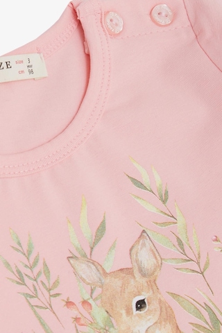 Breeze Kız Çocuk Uzun Kollu Elbise Çiçek Desenli Sevimli Ceylancık Baskılı 1.5-5 Yaş, Pembe-pembe Pembe