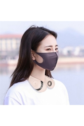 Yeni 5000mah Asılı Boyun Fanı Tembel Taşınabilir Şarj Asılı Boyun Fanı 5433 Pembe