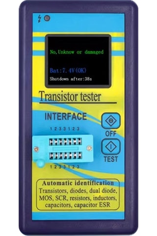 Jeemson M328 Transistör Test Cihazı, 1.8 İnç Tft Renkli Ekranlı Direnc, Endüktans, Kapasitans Ve Esr Ölçer Mavi