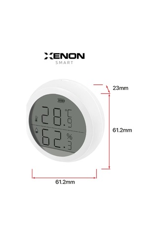 Xenon Smart Akıllı Dijital Termometre Zigbee Protokollü Isı ve Nem Ölçer (Higrometre) X7608