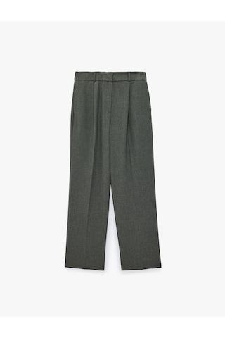 Koton Viskon Karışımlı Normal Bel Cepli Straight Fit Pantolon Gri 7wak40020pw